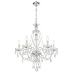 Crystorama - Candace 5 Light Chrome Chandelier - Elegance and glamour will illuminate the room with the Candance collection. Draped in an abundance of faceted cut crystal jewels, this timeless collection is a perfect traditional accent to a living room, dining room, bathroom, or entry. The chandeliers are available in polished brass and polished chrome with crystal options of Swarovski spectra and Swarovski strass.