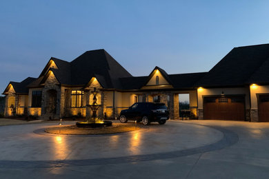 Example of a transitional exterior home design in Charlotte