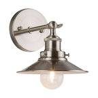 Andante Wall Sconce with Bulb, Brushed Nickel