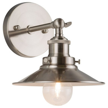 Andante Wall Sconce with Bulb, Brushed Nickel