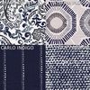 Zoey Vintage Indigo Geometric Cotton Fabric Sample