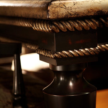 Dining Table Silver Leaf Wood Finish