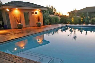 Inspiration for a traditional backyard rectangular pool in Boise.