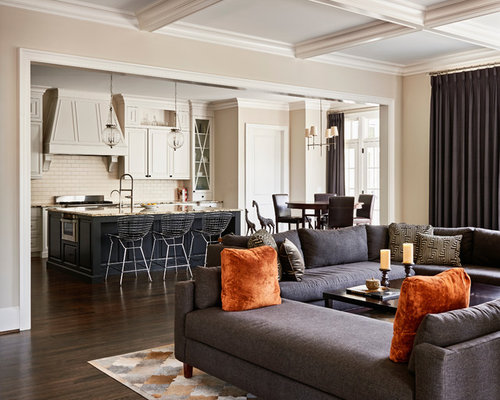 Best Living Room with Dark Hardwood Floors Design Ideas & Remodel