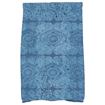 Patina Geometric Print Kitchen Towel, Blue