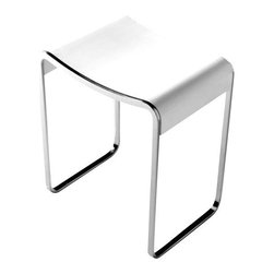 ADM Bathroom Design - ADM Curved Bath Stool, Glossy White, 16" - Shower Benches & Seats