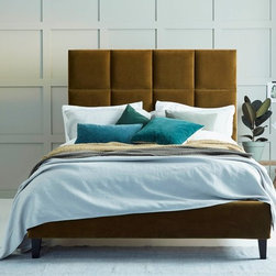 The Beatrice - Panelled Headboard Upholstered Bed - Products