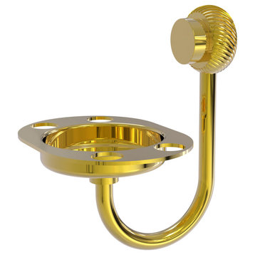 Venus Toothbrush Holder With Twist Accents, Polished Brass