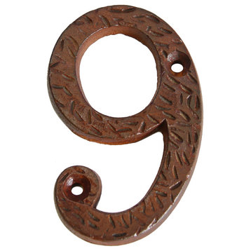 RCH Hardware Iron Rustic Country House Number, 3-Inch, Various Finishes, Rust, 9