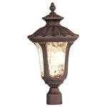 Livex Lighting - Oxford Outdoor Post Head, Imperial Bronze - From the Oxford outdoor lantern collection, this traditional design will add curb appeal to any home. It features a handsome, antique-style post plate and decorative arm. Light amber water glass  cast an appealing light and lends to its vintage charm. Wall plate, arm and other details are all in a imperial bronze finish.