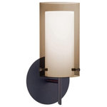 Besa Lighting - Besa Lighting 1SW-S44007-LED-BR Pahu 4, 10" 5W 1 LED Mini Wall - Canopy Included: Yes  Canopy DiPahu 4 10 Inch 5W 1  Bronze Transparent SUL: Suitable for damp locations Energy Star Qualified: n/a ADA Certified: n/a  *Number of Lights: 1-*Wattage:5w LED bulb(s) *Bulb Included:Yes *Bulb Type:LED *Finish Type:Bronze