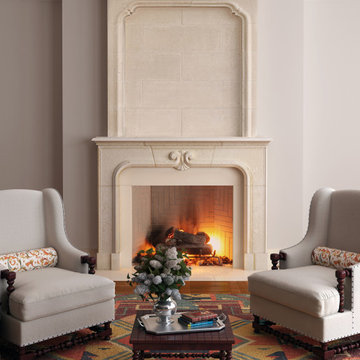 FRENCH STYLE CAST STONE FIREPLACE MANTELS