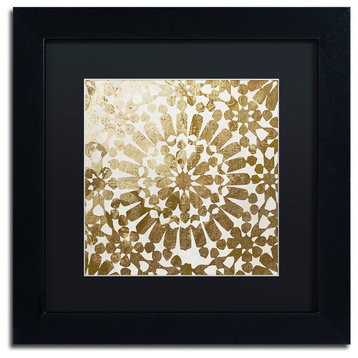 Color Bakery 'Moroccan Gold I' Matted Framed Art, Black Frame, Black Mat, 11x11