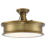 Savoy House - Watkins 3-Light Semi-Flush Mount, Warm Brass - Don't let a low ceiling stop you from adding fashionable lighting to your home. The Watkins semi-flush mount provides the light you need along with a dose of eye-catching style.