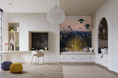 Example of a danish bedroom design in New York