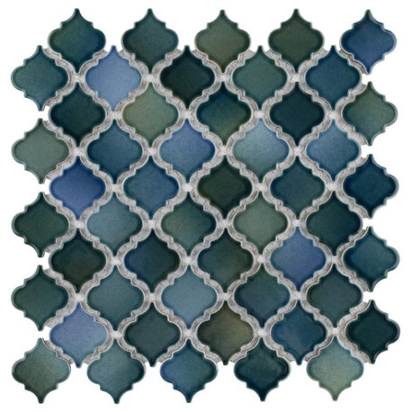 Hudson Tangier Mosaic Floor and Wall Tile, Lagoon