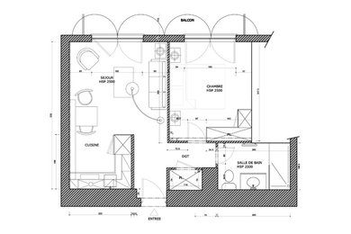 Projet d'un petit appartement/ Plan et 3D