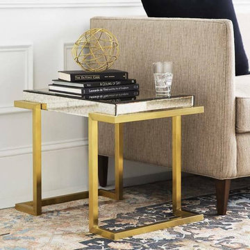 Modern Glass and Lucite Side End Tables
