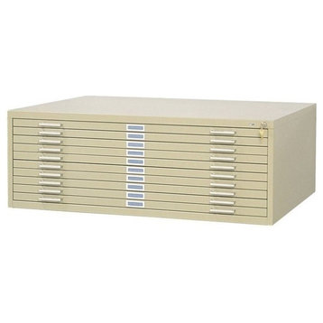 Safco 10 Drawer Metal Flat Files Cabinet for 30" x 42" Documents in Tropic Sand