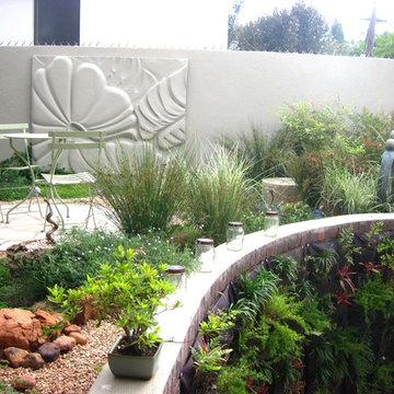 Small split level, Oriental inspired garden