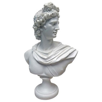 Roman Apollo Bonded Marble Resin Gallery Sculptural Bust