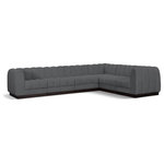 Meridian Furniture - Quinn Chenille Upholstered 6-Piece L-Shaped Modular Sectional, Grey - The Quinn Modular Sectional is a stunning piece crafted in a rich and luxurious grey chenille fabric. Its awe-inspiring design and exceptional quality make it a perfect addition to any space, whether it's a living room, bedroom, or office. The sectional's plush cushioning and sturdy frame provide both comfort and durability, ensuring that it will be a favorite for years to come. Whether you're looking for a statement piece or simply a comfortable seating option, the Quinn sectional is an excellent choice.