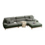 Grass Moss Green 4-Person Corner Sofa With Left Chaise Seat 139x72.8x33.9