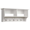 Hanging Entryway Shelf and Hooks - 36 Inch - White