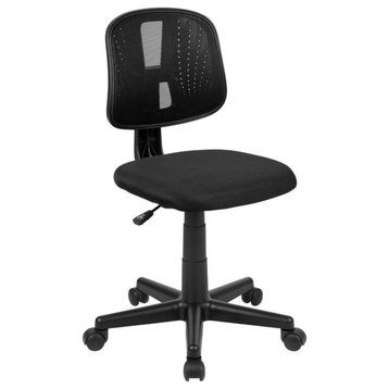 Pemberly Row Contemporary Pivot Mesh Back Office Swivel Chair in Black