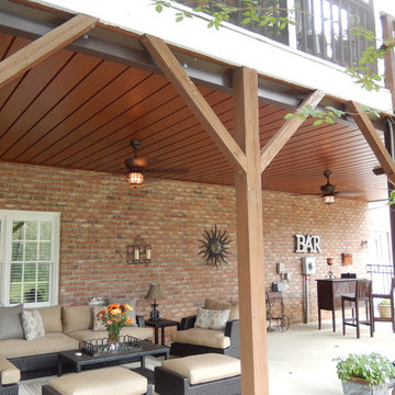 Lovely Wood Grain Waterproof Ceiling Area Below your Existing Deck