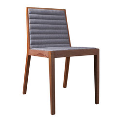 Modloft - Modloft Carlton Gray Fabric on Natural Dining Chair - Dining Chairs