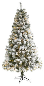 5' Flocked West Virginia Fir Artificial Christmas Tree with 150 LED Lights