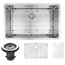 VIGO 30" Mercer Stainless Steel Undermount Kitchen Sink, With Kitchen Sink, Grid