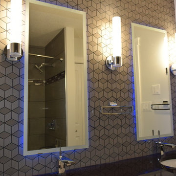 3d Tile w backlit custom mirrors