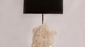 Table lamps made from beautiful and unique crystals and gemstones.