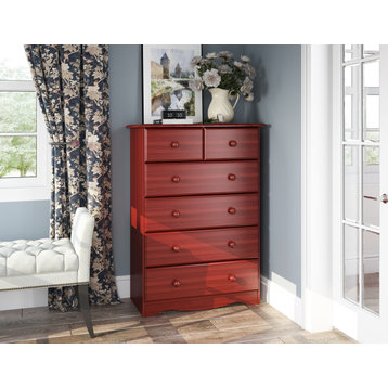 100% Solid Wood 4+2 or 6-Drawer Chest, Mahogany