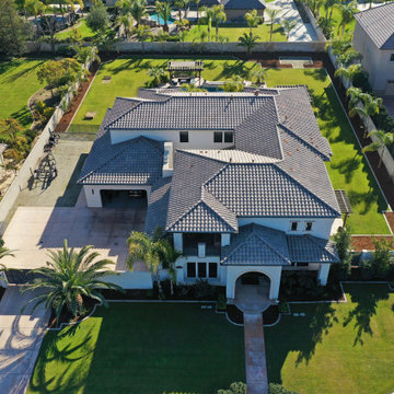Aerial View of Spanish Transitional Custom Estate | Bakersfield