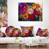 Bouquet of Rose Daisy And Gerbera Floral Throw Pillow, 18"x18"