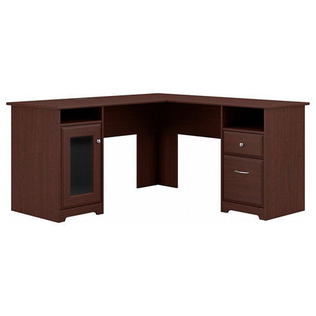 Bush Furniture Cabot 60" L-Shaped Computer Desk in Harvest Cherry