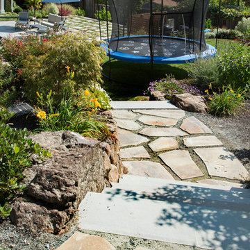My Houzz: A Family Backyard for Dining, Relaxing, Swimming and Playing