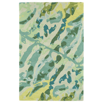 Kaleen Hand-Tufted Pastiche Turquoise Wool Rug, 2'x3'
