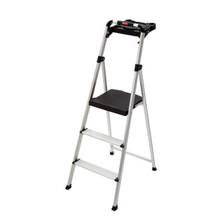 Rubbermaid 3-Step Ultra Light Aluminum Step Stool With Project Tray, Gray -  Traditional - Ladders And Step Stools - by Tricam Industries | Houzz