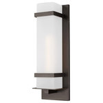 Sea Gull Lighting - Sea Gull Lighting 8720701-71 Alban - 1 Light Large Outdoor Wall Lantern - Alban has modern charm with a minimalist twist. EtAlban 1 Light Large  Antique Bronze Etche *UL: Suitable for wet locations Energy Star Qualified: n/a ADA Certified: n/a  *Number of Lights: Lamp: 1-*Wattage:60w T10 Medium Base bulb(s) *Bulb Included:No *Bulb Type:T10 Medium Base *Finish Type:Antique Bronze