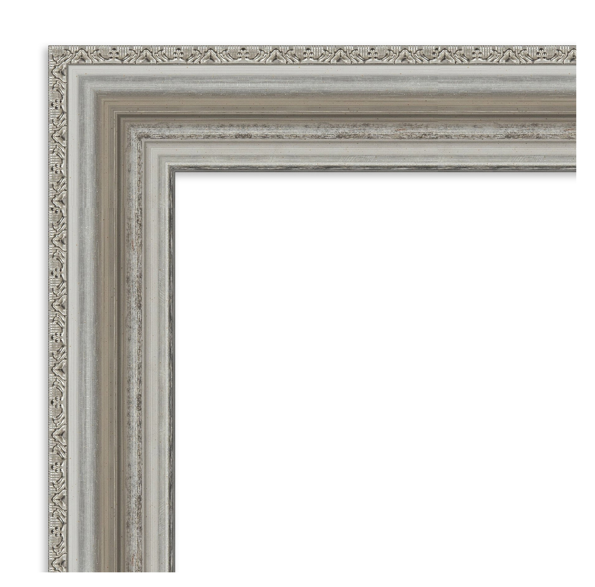 Bathroom Mirror Frame Border Kit, Parlor Silver, For 16x26 Mirror ...