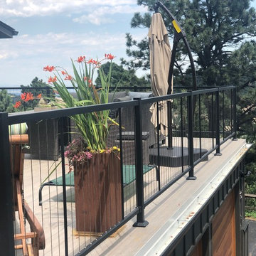 DecTec Deck Roof, Fortress Cable Railing and Wild Hog wire fence