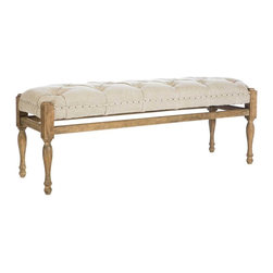 Craig Bench with a Barnwood Finish - Upholstered Benches