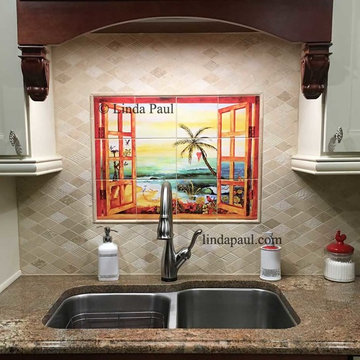 Tropical Florida Tile Mural Kitchen backsplash and Accents