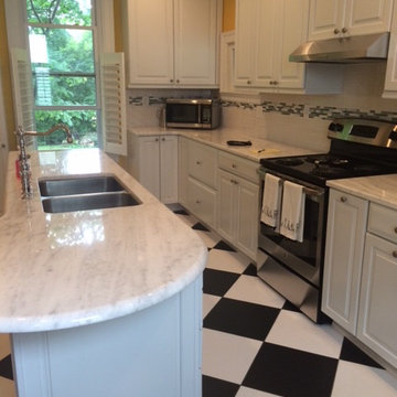 White and Black Transitional Style Kitchen