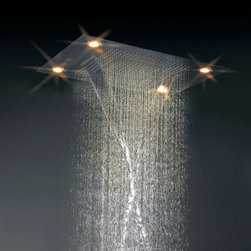 Contemporary 35 Inch Luxury Square Rainfall LED Shower Faucet HN35F - Showerheads And Body Sprays