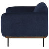 Nuevo Benson Fabric & Steel Metal Single Seat Sofa in True Blue/Black